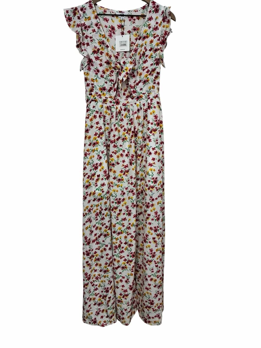 Jack by BB Dakota Floral Tie Front Keyhole Bodice Maxi Dress Size Small NWT